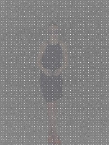 MATTHEW SWARTS A FAINT, GHOSTLY SILHOUETTE OF A PERSON STANDING UPRIGHT, OVERLAID WITH A GREY DOTTED PATTERN, MAKING THE FIGURE BARELY VISIBLE AGAINST THE MUTED BACKGROUND.