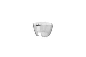 MATTHEW SWARTS A CONTEMPORARY VISUAL CAPTURES A BOAT FLOATING ON THE OCEAN ABOVE A LARGE, TRANSPARENT, CUP-SHAPED UNDERWATER NET STRUCTURE EXTENDING DEEP BELOW THE WATER.