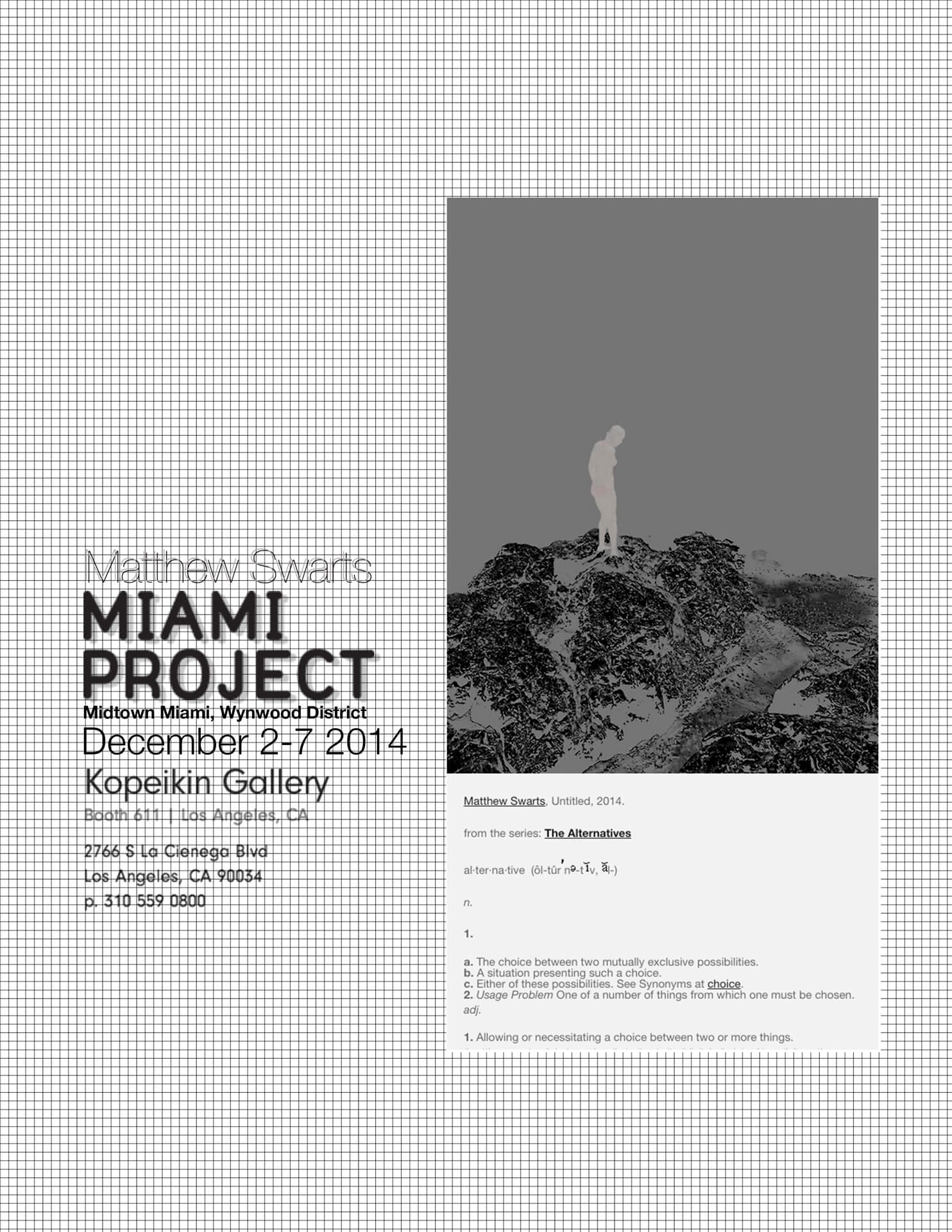MATTHEW SWARTS Matthew Swarts + Kopeikin Gallery @ MIAMI PROJECT 2014 matthewswartskopeikinmiamiproject2014announcement