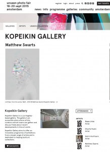MATTHEW SWARTS MATTHEW SWARTS + KOPEIKIN GALLERY @ UNSEEN PHOTO FAIR/AMSTERDAM 2015 MATTHEWSWARTSUNSEENPHOTOFAIRAMSTERDAM2015