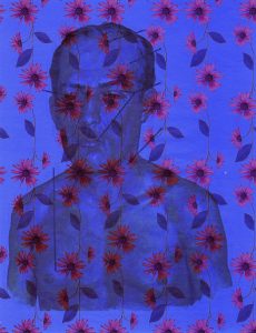 MATTHEW SWARTS  GUY W PURPLE FLOWERS11