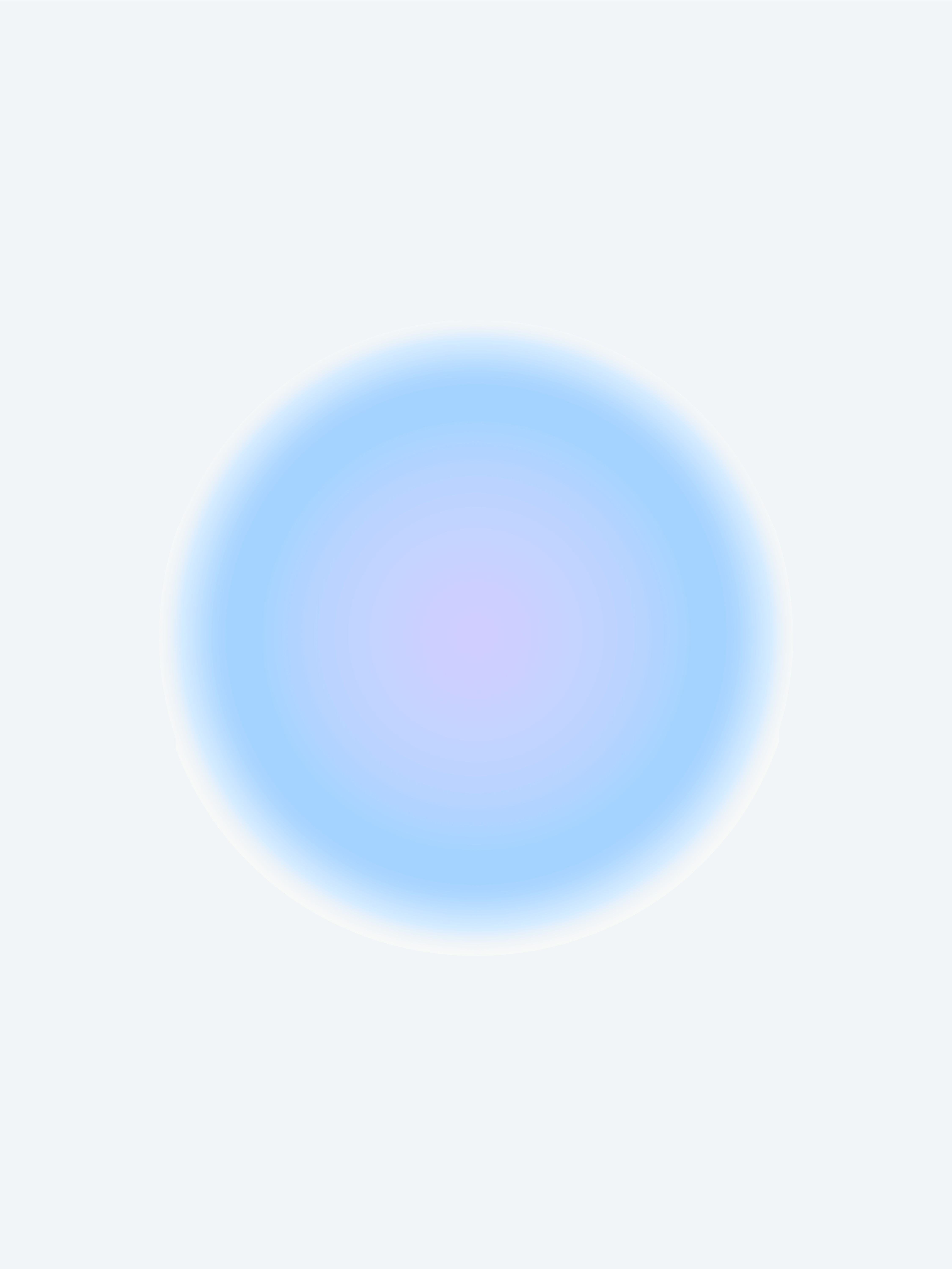 MATTHEW SWARTS A soft, blurred blue circle with a faint purple center radiates outward on a light gray background, creating a gentle, glowing VISUAL effect inspired by modern ART.