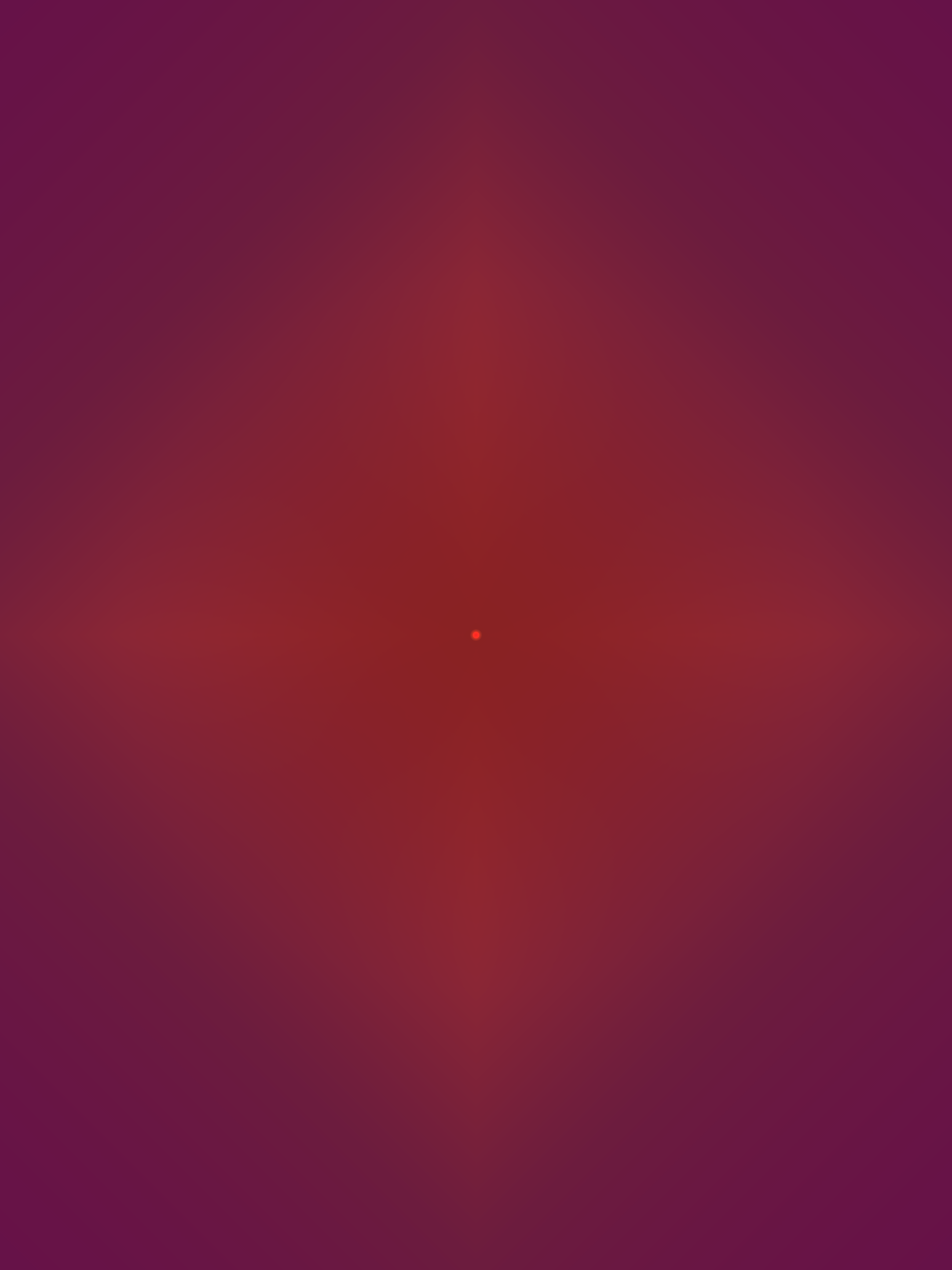 MATTHEW SWARTS A small orange dot is centered on a dark red and maroon background, with soft gradients radiating outward in a symmetrical, star-like pattern—a striking example of contemporary visual design.