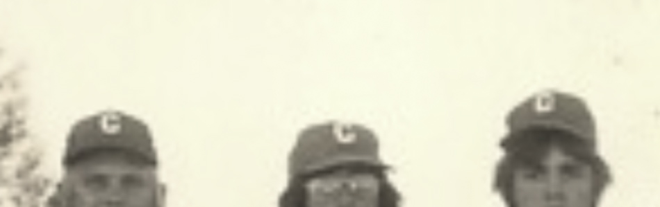 MATTHEW SWARTS A sepia-toned, partially visible photo showing the upper heads of three people wearing caps with the letter C on them—a subtle nod to contemporary photography.