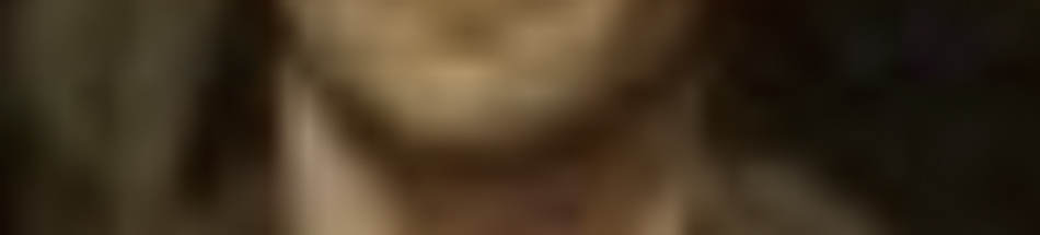MATTHEW SWARTS A close-up, blurred image in the style of contemporary art by Matthew Swarts, showing the lower half of a person’s face—mouth, chin, and neck—with long hair visible at the sides.