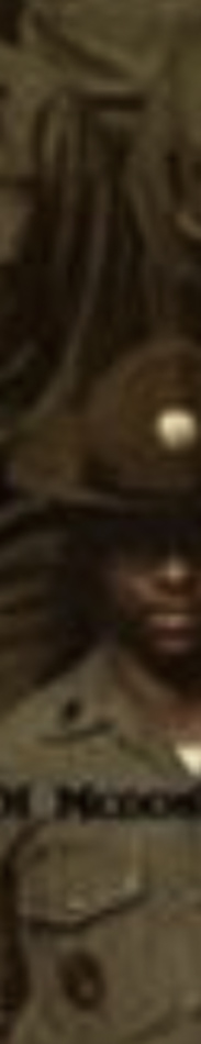 MATTHEW SWARTS A person wearing a brown military uniform and hat is partially visible in the lower part of the image, set against a blurred brown background reminiscent of fine art photography by Matthew Swarts, highlighting a unique approach to visual art.
