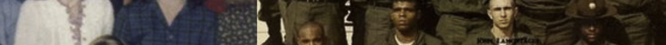 MATTHEW SWARTS A cropped and blurry image showing part of a group photo with people in uniforms and casual shirts, some seated and some standing, their faces partially visible—reminiscent of a VISUAL ART piece by a contemporary artist.