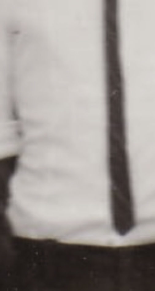 MATTHEW SWARTS A person wearing a light-colored button-up shirt with rolled sleeves and a dark necktie. In this cropped image, reminiscent of MATTHEW SWARTS' visual art, only the torso is featured, leaving the face and lower body unseen.