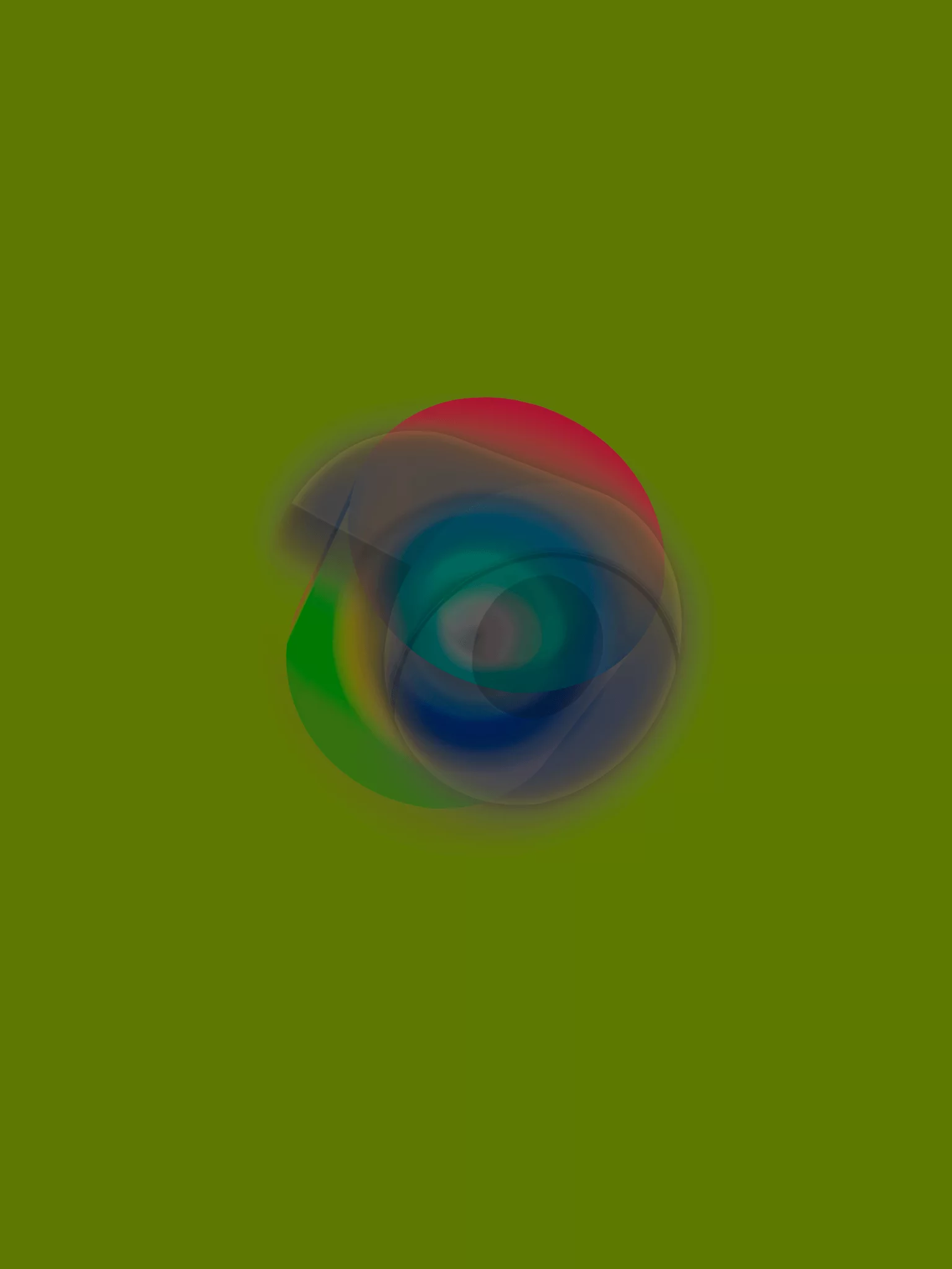 MATTHEW SWARTS A blurred, abstract shape with overlapping blue, green, yellow, and red sections appears in the center of an olive green background. Inspired by contemporary styles, this effect reflects the artistry of Matthew Swarts.