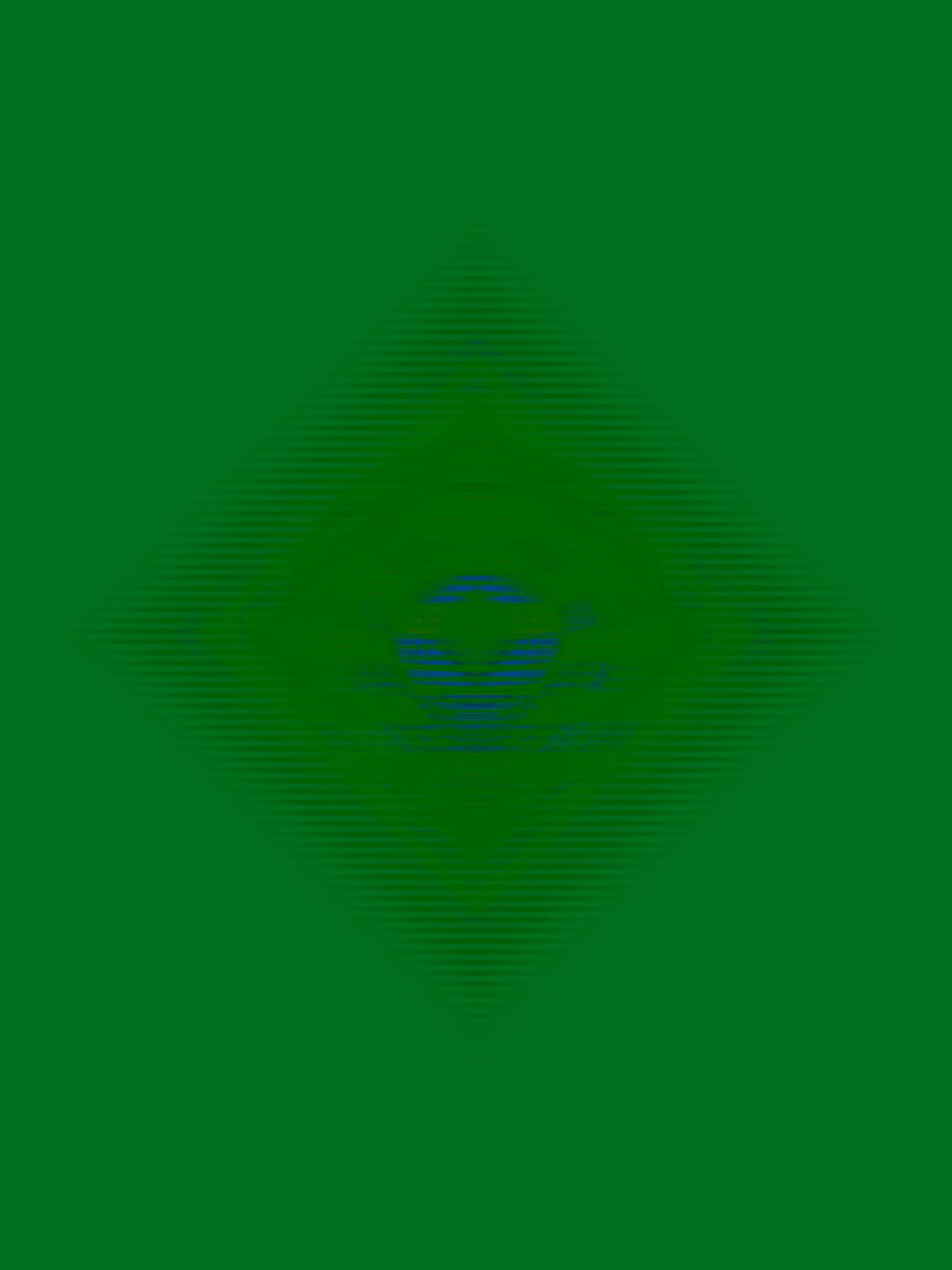 MATTHEW SWARTS Abstract digital art by Matthew Swarts featuring layered, translucent green and blue lines forming a diamond-shaped pattern, with a central circular design and subtle gradient variations radiating outward for a striking visual effect.