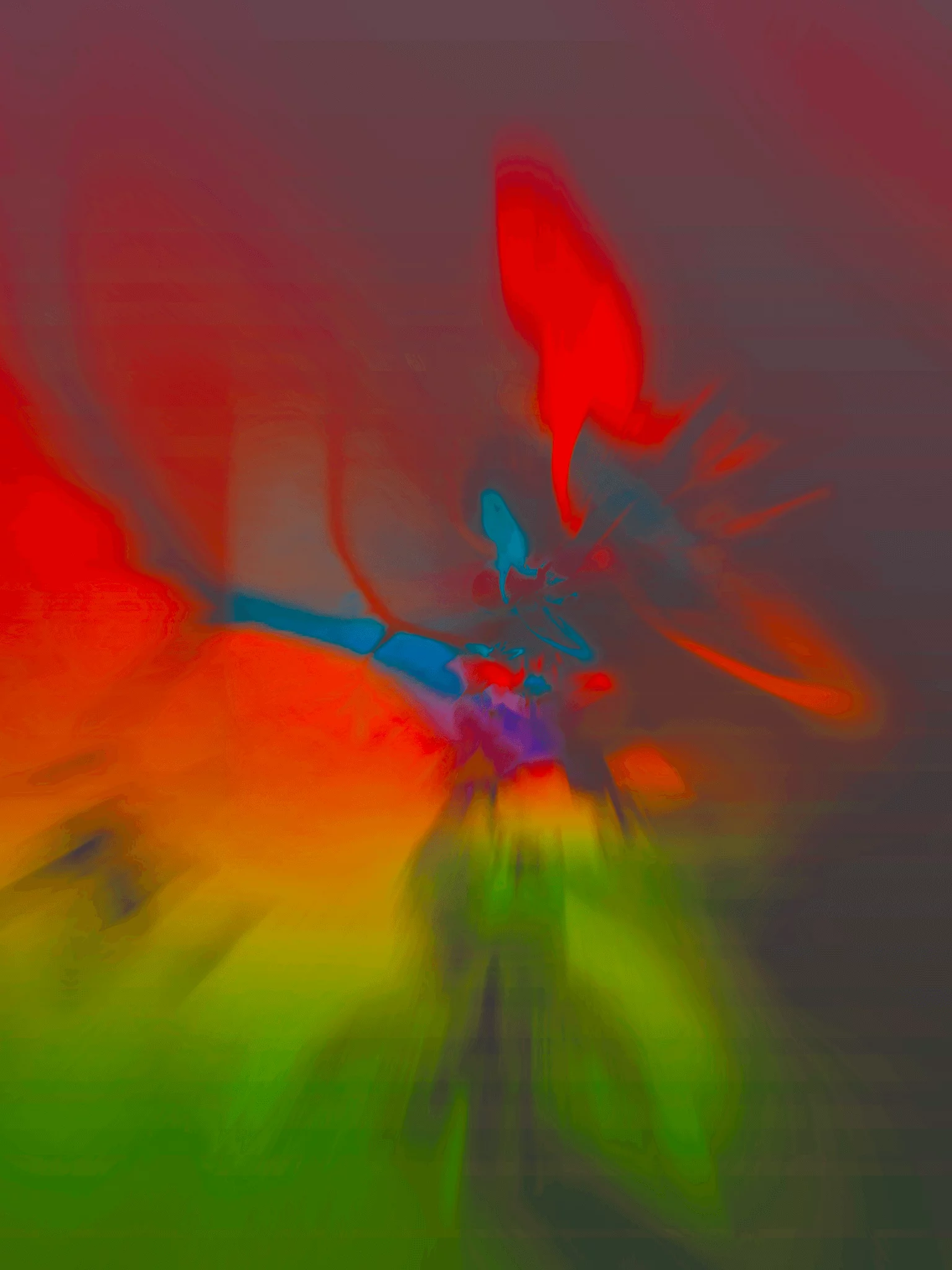 MATTHEW SWARTS Abstract digital artwork by contemporary artist Matthew Swarts with swirling, vibrant colors—red, blue, green, and yellow—blending together to create a dynamic and energetic sense of movement across the image.