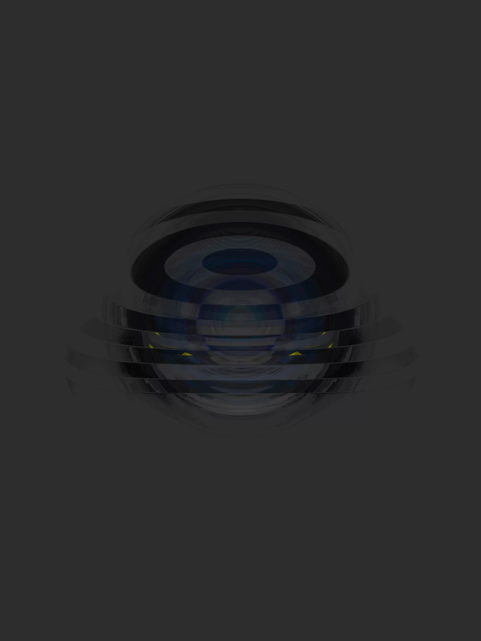 MATTHEW SWARTS Abstract digital artwork by a VISUAL artist featuring concentric, blurred rings in shades of black, blue, and gray on a dark background, creating a sense of depth and motion.