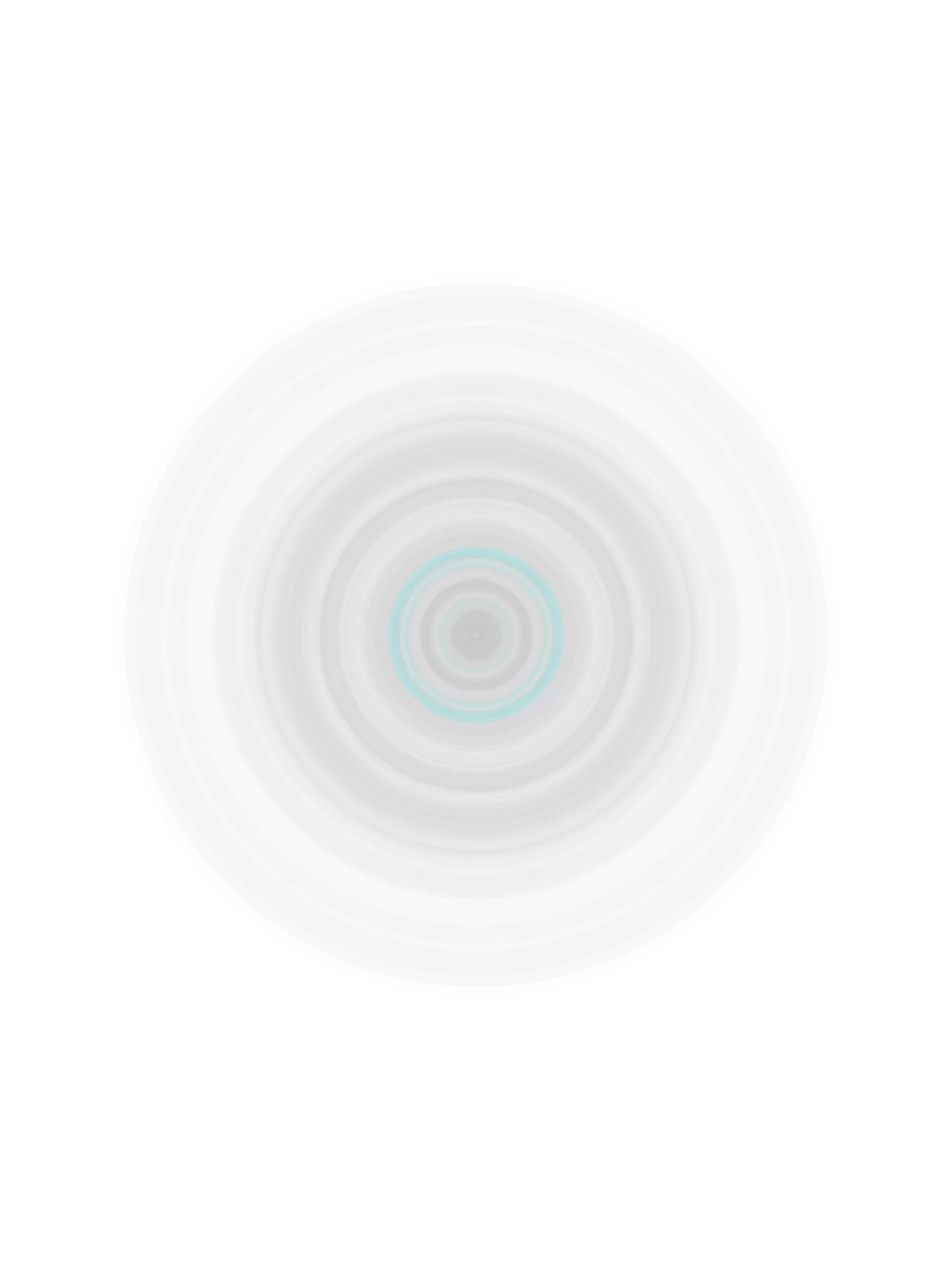 MATTHEW SWARTS A series of soft, concentric circles in shades of gray and light blue radiate outward on a white background, creating a subtle, hypnotic pattern by artist Matthew Swarts.